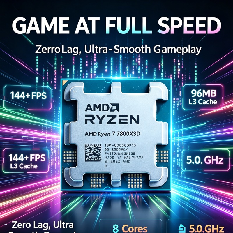 Amd Cpu Ryzen 7 - Processeur de jeu Ryzen 7 7800X3D,