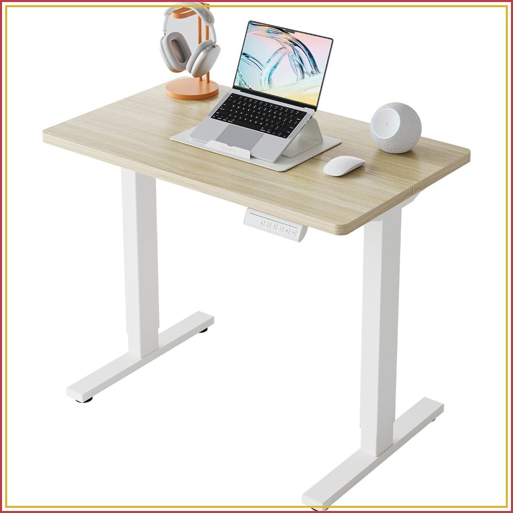 L Shaped Desk Setup - Petit bureau électrique réglable en hauteur,
