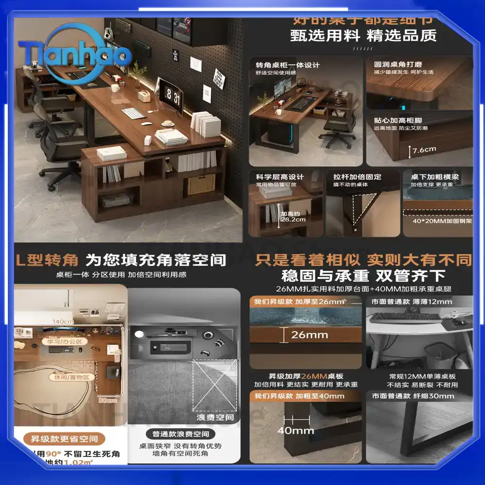 Desk Setup Corner - Bureau de jeu en forme de