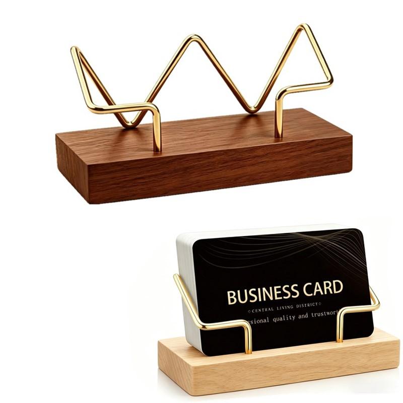 Desk Setup Home - 【A8】Porte-cartes de visite en bois, organisateur