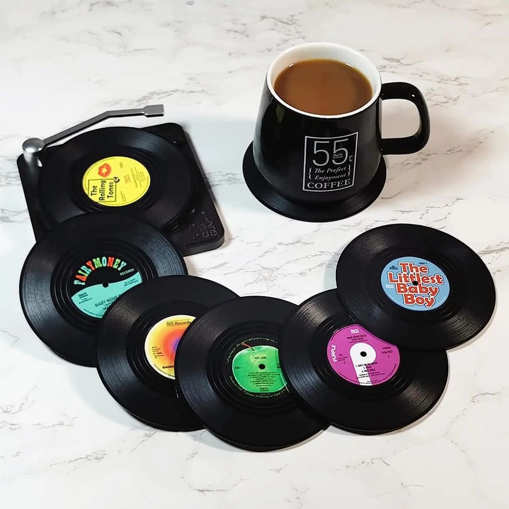 Desk Setup Retro - 2/4/6 pièces rétro vinyle disque tasse
