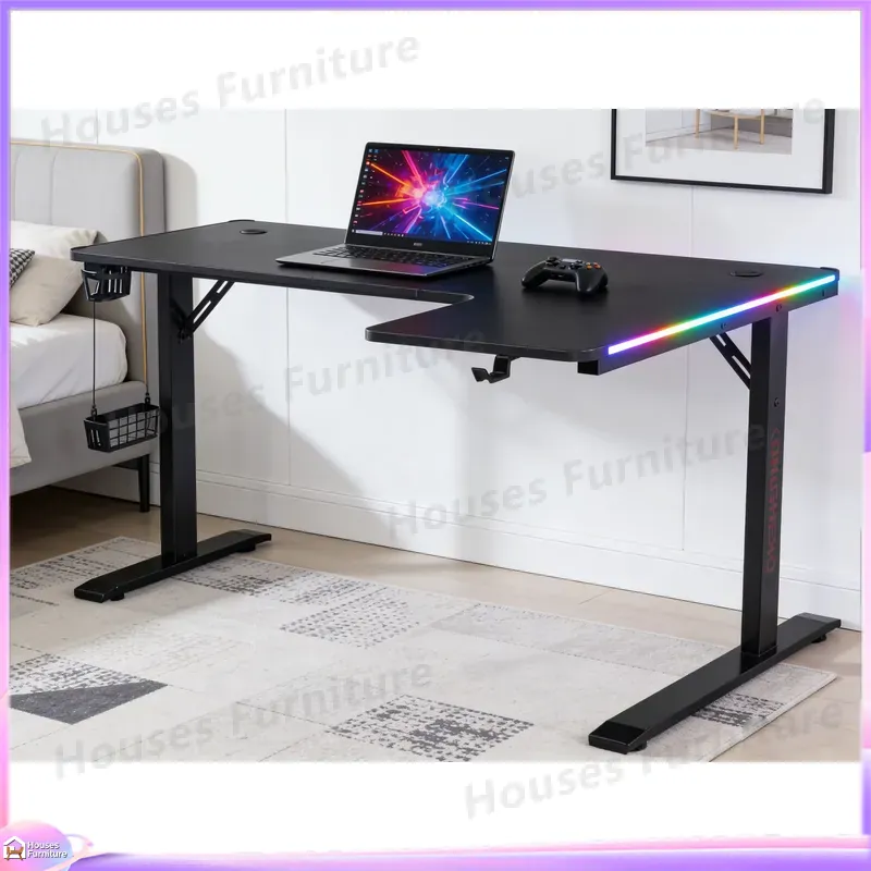 L Shaped Desk Setup - Grand bureau de jeu de 160