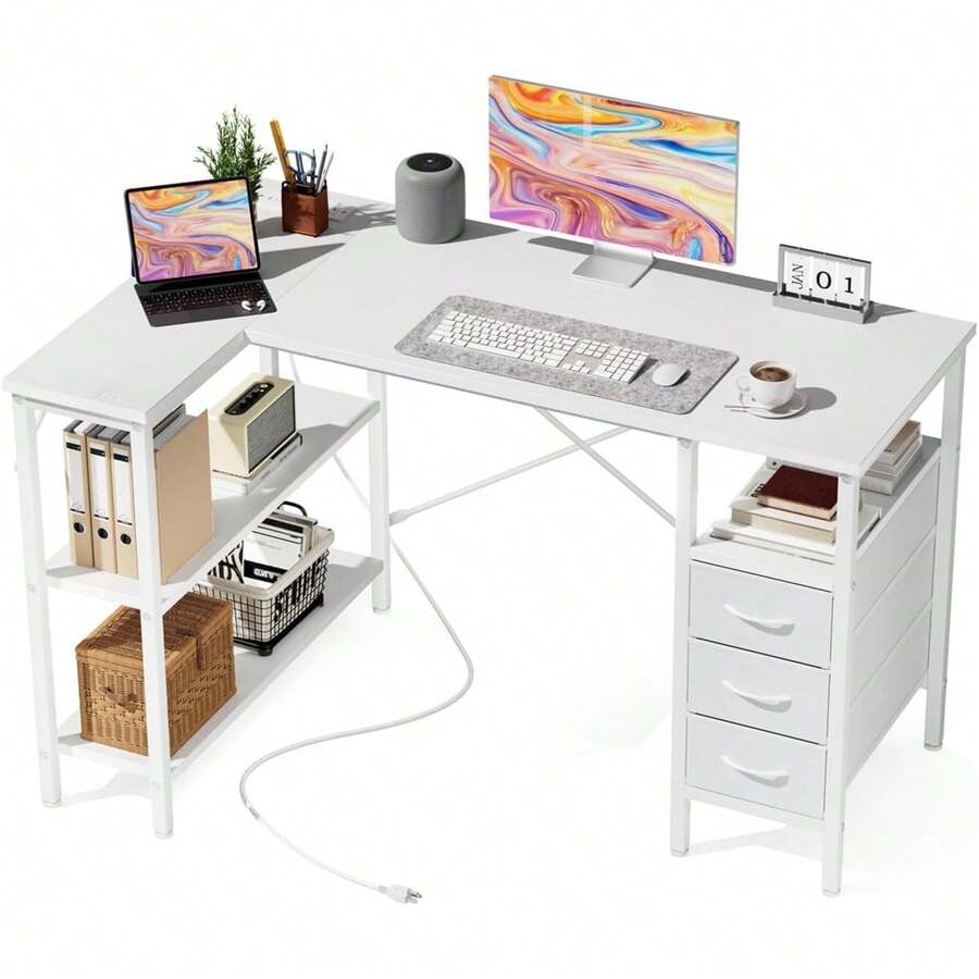 L Shaped Desk Setup - Bureau en forme de L avec