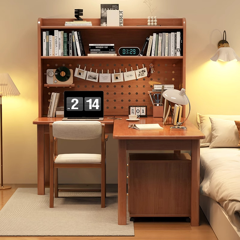 Desk Setup Corner - Bureau d'angle moderne en bois massif