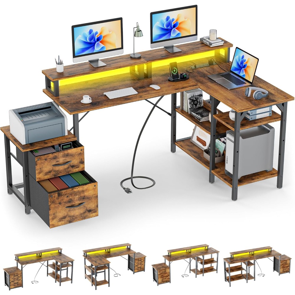 Desk Setup Corner - Bureau d'angle en L ou long