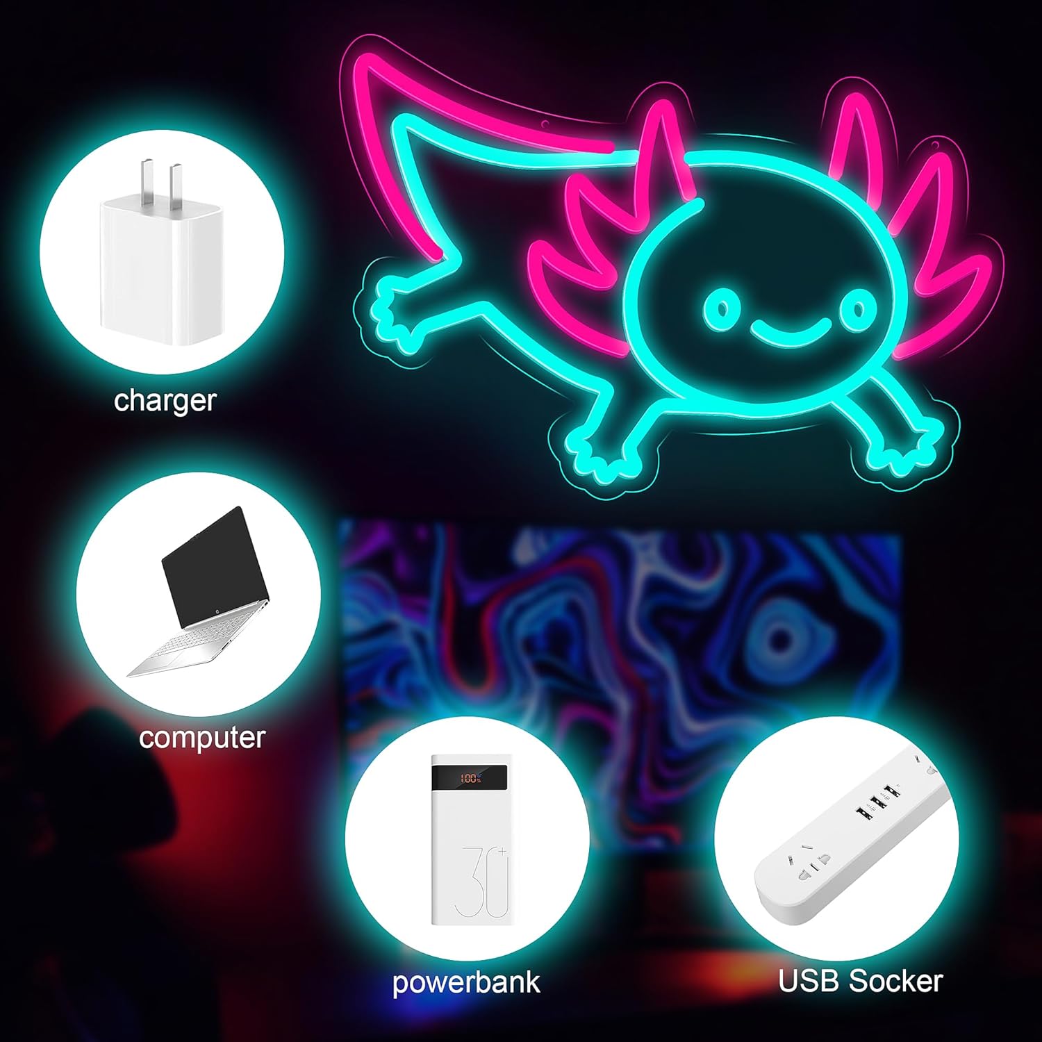 Enseigne néon LED dimmable Axo - Desk Setup Studio avis et prix