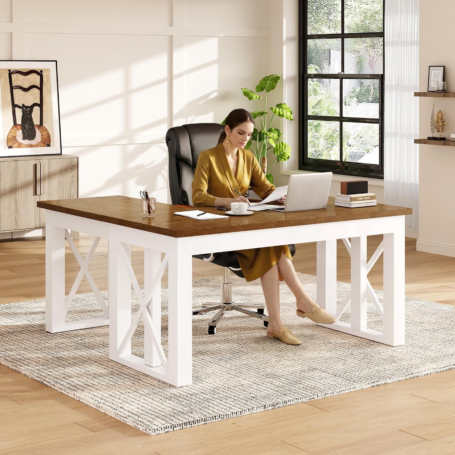 Bureau debout en forme de L av - L Shaped Desk Setup avis et prix
