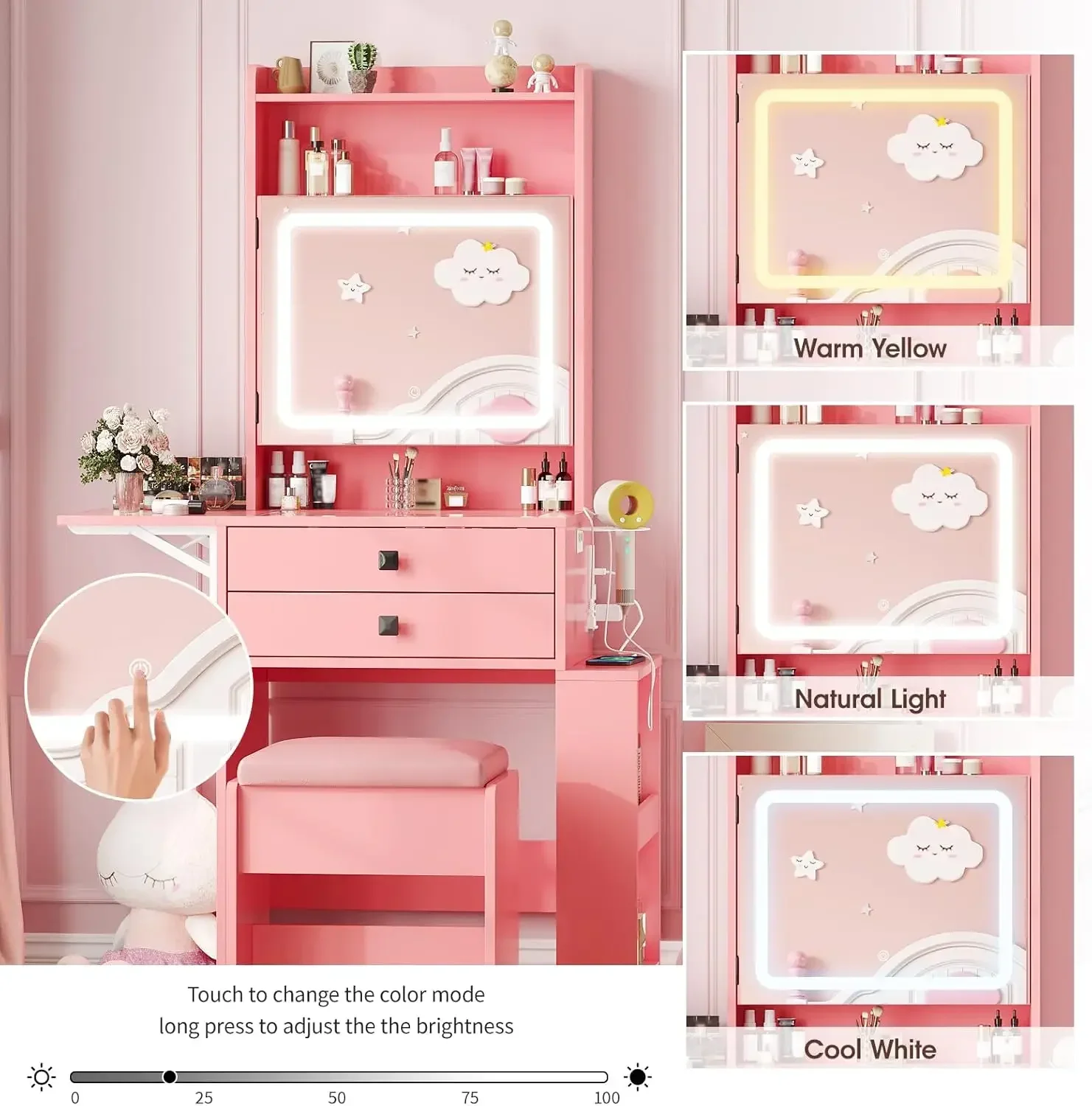 Petit bureau de maquillage, 3  - Desk Setup Charging Station avis et prix