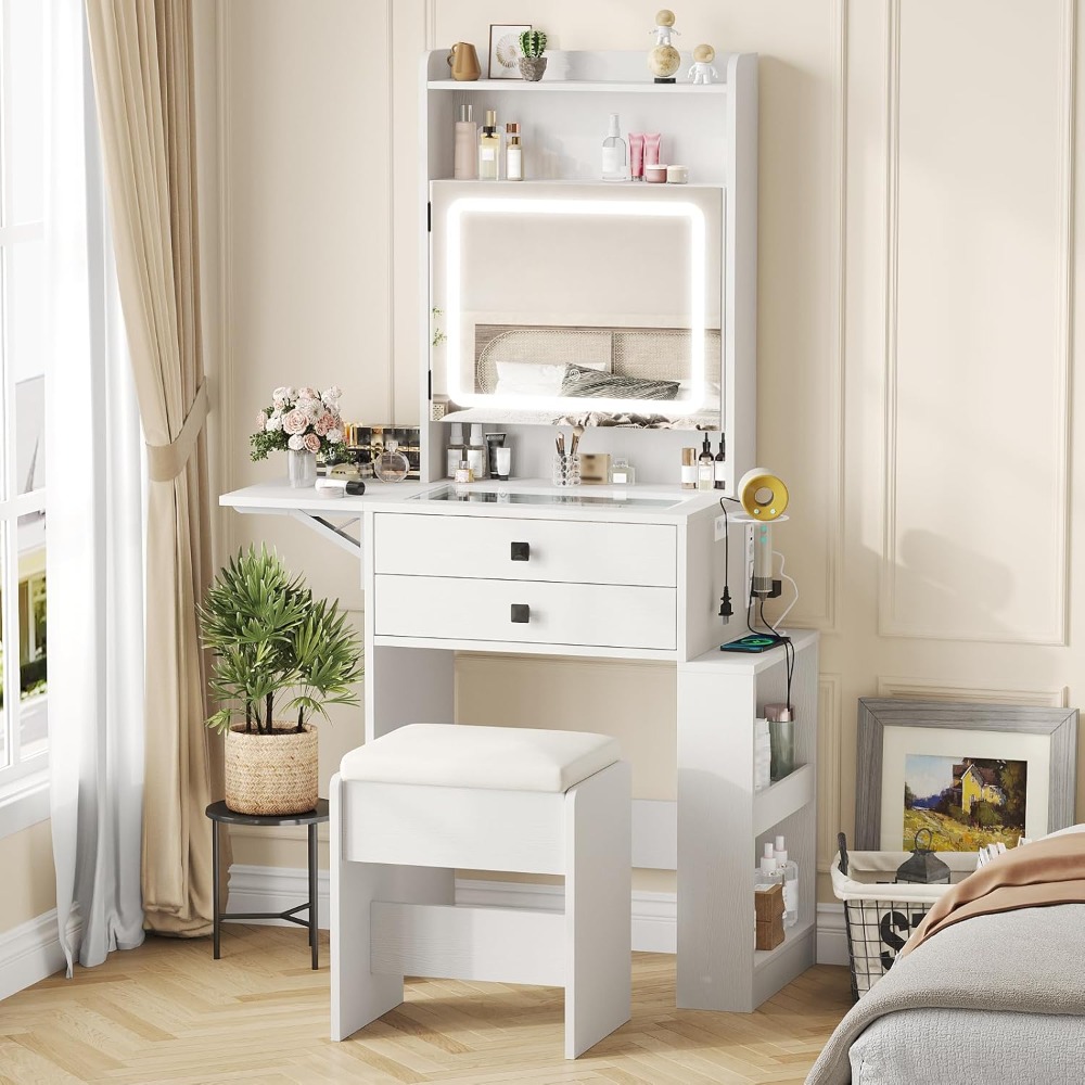 Petit bureau de maquillage ave - Desk Setup Charging Station avis et prix