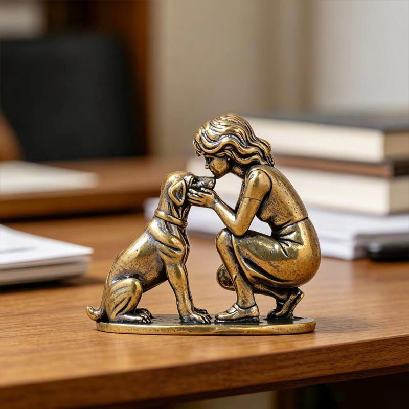 Figurine de chien en laiton po - Desk Setup Retro avis et prix