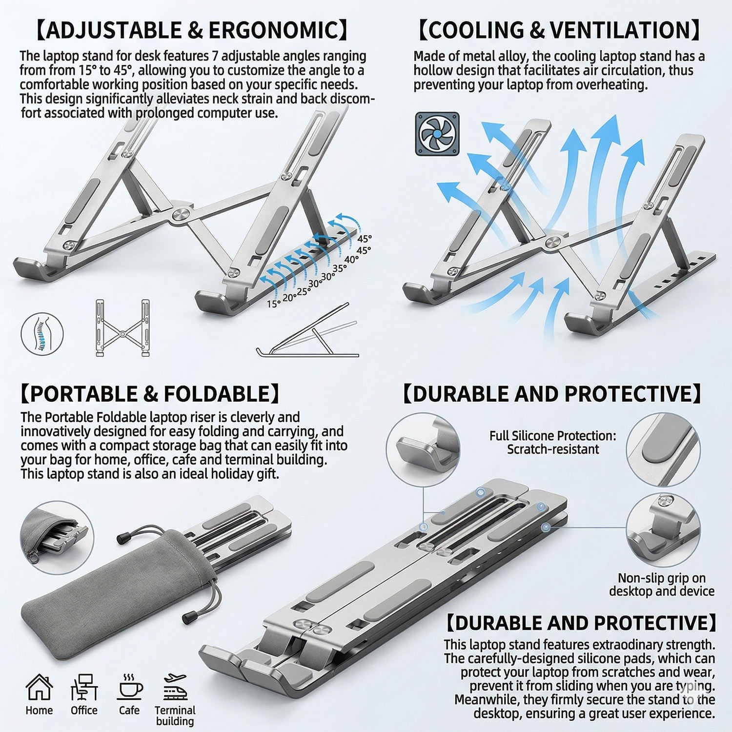 Support portable pliable en mé - Desk Setup Macbook avis et prix