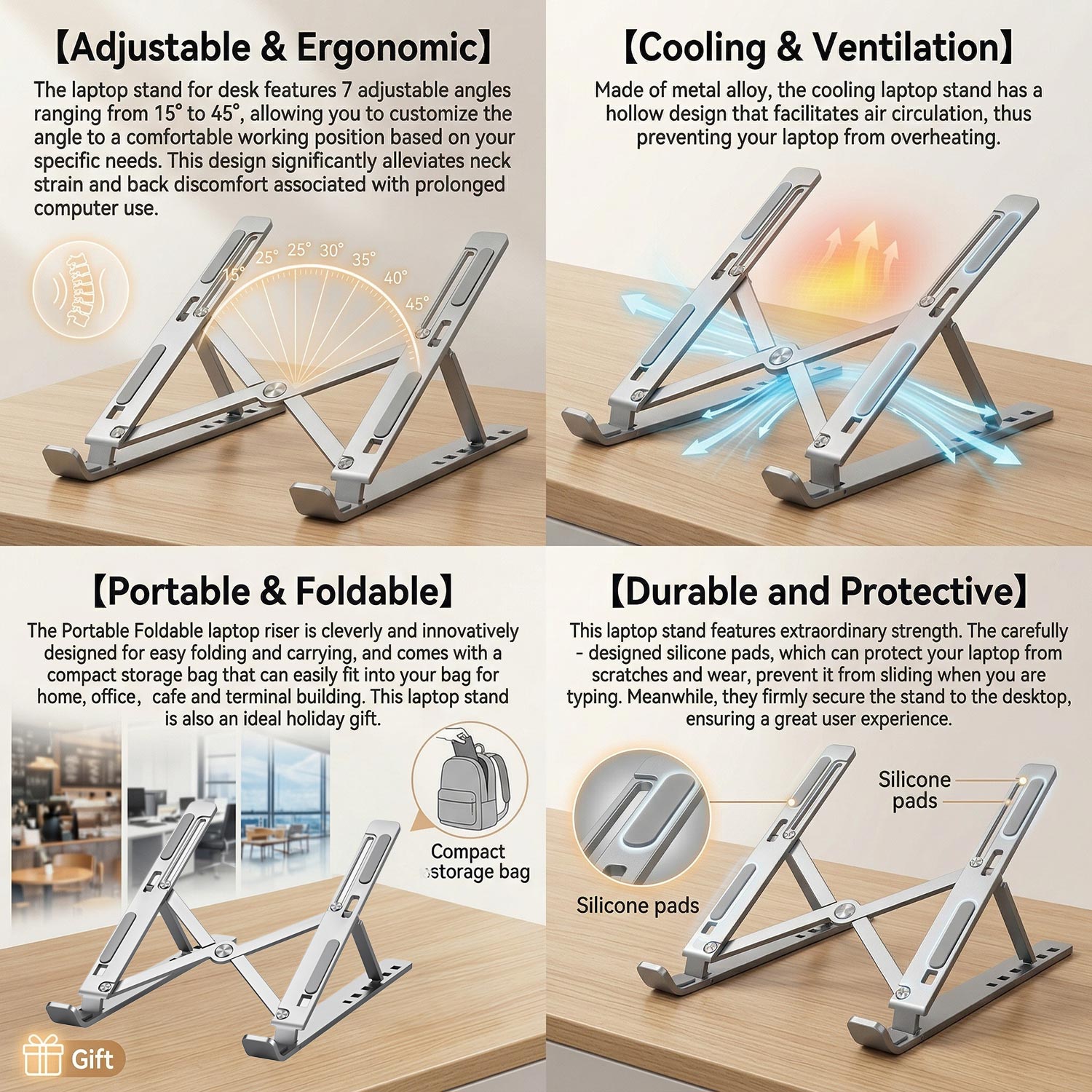 Support portable pliable en mé - Desk Setup Macbook avis et prix