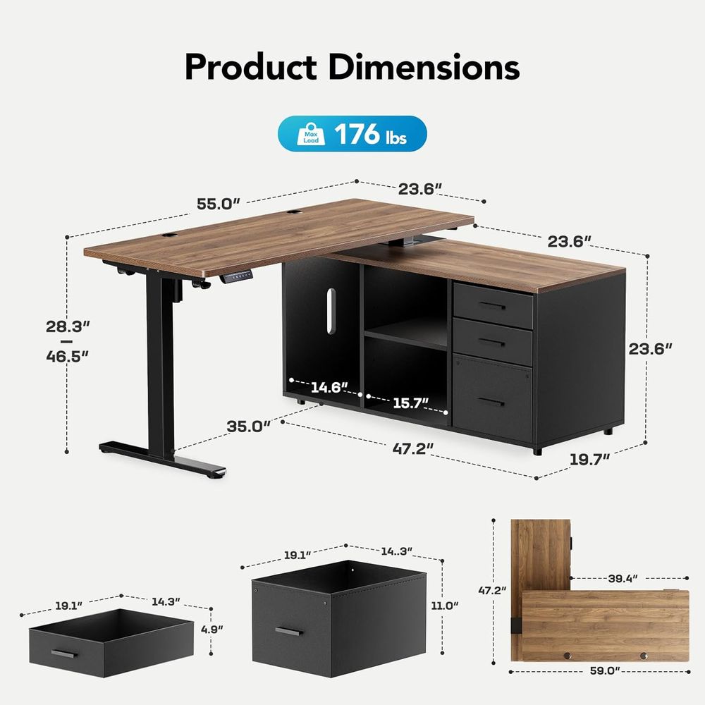 Bureau debout en forme de L de - L Shaped Desk Setup avis et prix