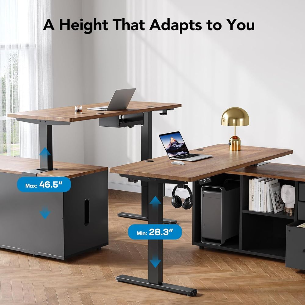 Bureau debout en forme de L de - L Shaped Desk Setup avis et prix